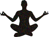 Prismatic Molecular Yoga Pose Silhouette 14 With Background