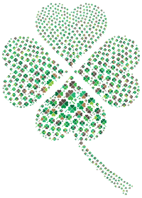 Green Four Leaf Clover Fractal No Background