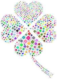 Prismatic Four Leaf Clover Fractal No Background
