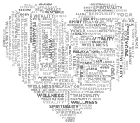 Yoga Love Word Cloud Grayscale