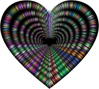 Prismatic Sharp Spiky Heart Tunnel With Background