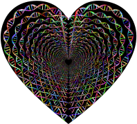 Chromatic DNA Helix Heart Tunnel