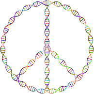 Chromatic DNA Helix Peace Sign