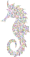 Prismatic Detailed Seahorse Wireframe No Background