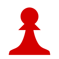 Chess Piece Silhouette - Red Pawn / Peón Rojo