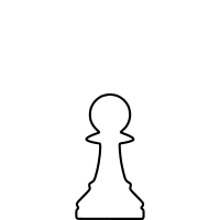White Silhouette Chess Piece REMIX – Pawn / Peón