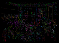 Prismatic Classroom Illustration Line Art