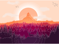 Flat Shaded Forest Landscape