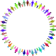 Family Holding Hands Circle Prismatic