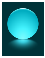 Cyan Sphere Blurred Reflection