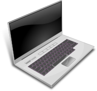 A gray laptop