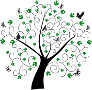 Abstract Tree And Butterflies