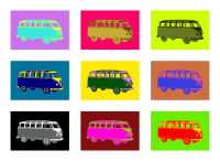 Pop art tribute to the mythical Volkswagen T1 - Type 2