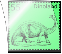 Dino stamp in stamp mount