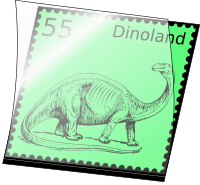 Dino stamp in stamp mount