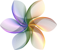 Prismatic Hexagonal Flower Shape Line Art