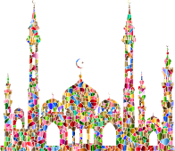 Chromatic Tiled Mosque Silhouette 2