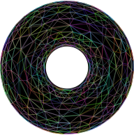 3D Torus Wireframe Prismatic With Background