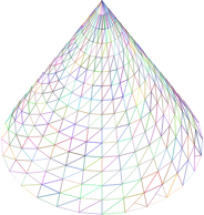 3D Cone Wireframe Prismatic