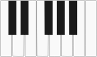 One octave piano keyboard