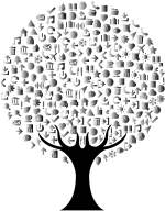 Abstract Icons Tree Grayscale