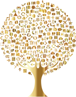 Abstract Icons Tree Gold