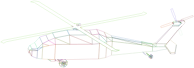 3D Low Poly Blackhawk Helicopter Wireframe Prismatic