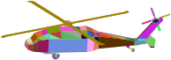 3D Low Poly Blackhawk Helicopter Prismatic