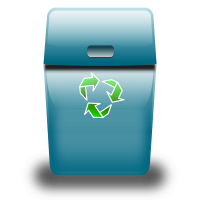 Blue Trash Can
