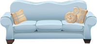 Powder blue sofa