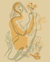 Lady with flowers