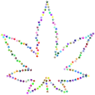 Marijuana Fractal Outline Prismatic