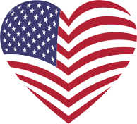 3D America Heart Flag
