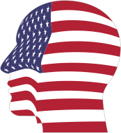 Man Head America Flag With Stroke