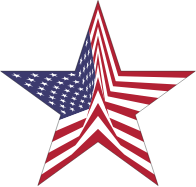America Flag Star With Stroke