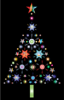Abstract Snowflake Christmas Tree By Karen Arnold Prismatic