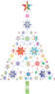 Abstract Snowflake Christmas Tree By Karen Arnold Prismatic No Background