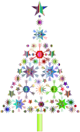 Abstract Snowflake Christmas Tree By Karen Arnold Prismatic 2 No Background
