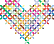 Cross Stitched Heart Prismatic