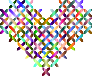 Cross Stitched Heart Prismatic 2