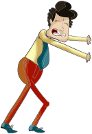 Cartoon Man Pushing