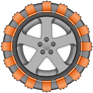 Wheel with chain