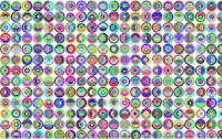 Prismatic Concentric Checkered Circles Pattern