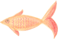 Painted Fish Orange patterned traced