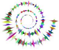 Prismatic Sound Wave Spiral Silhouette