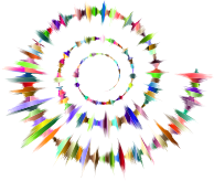 Prismatic Sound Wave Spiral Silhouette 2