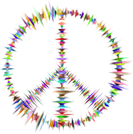 Prismatic Sound Waves Peace Sign