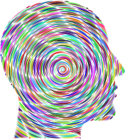 Prismatic Man Head Silhouette Concentric