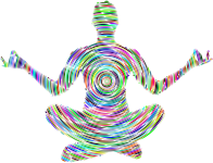 Prismatic Female Yoga Pose Silhouette 14 Concentric
