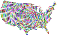 Prismatic United States Map Concentric